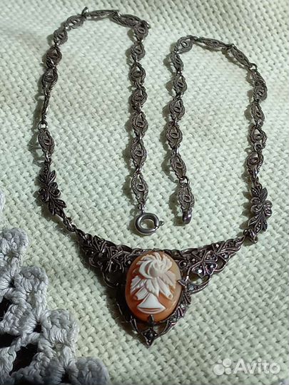 Колье, серебро 935 пробы, антиквариат