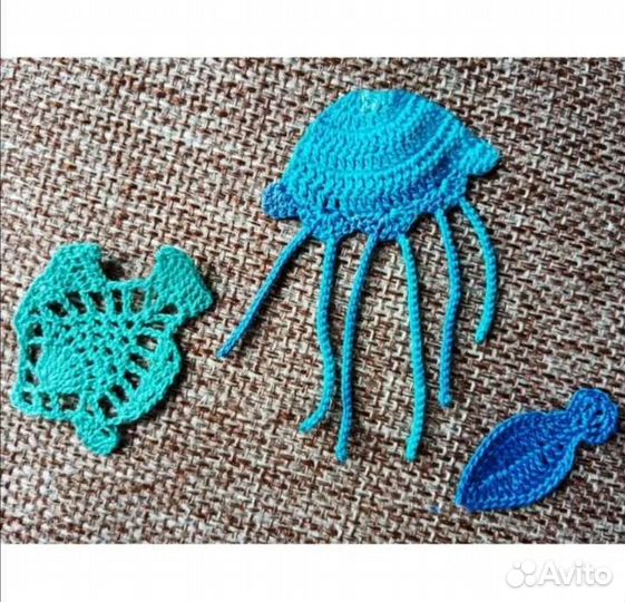 Аппликации морские крючком