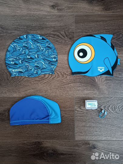 Шапочки для бассейна, плавки 5-7л, зажим для носа