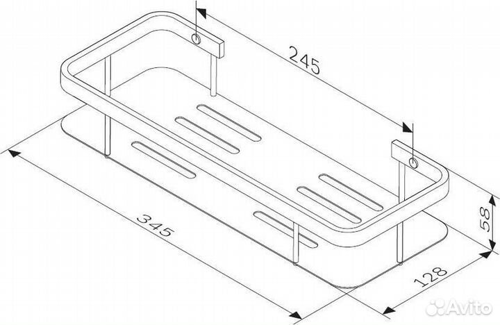 Полка AM.PM Sense L A7453222 двухъярусная, черный