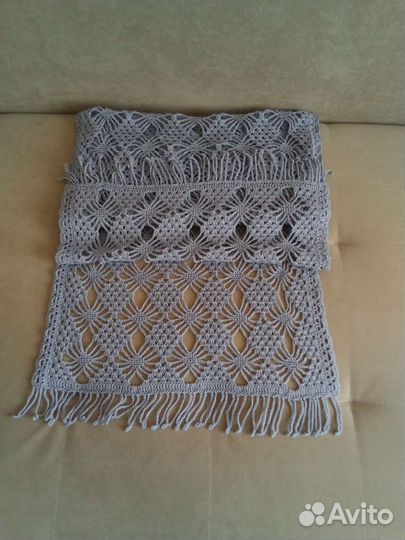 Шарф палантин женский вязаный ручной работы
