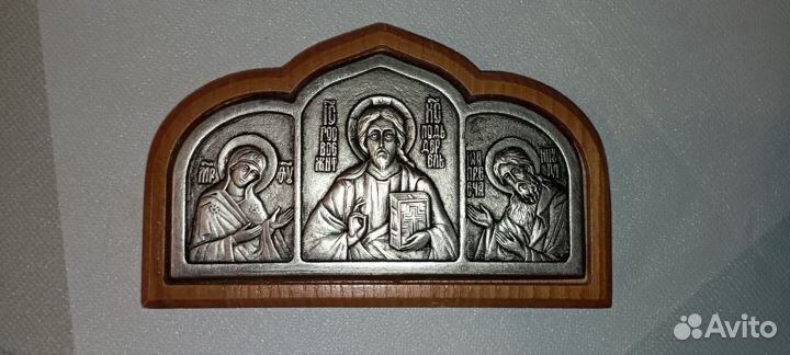 Икона триптих из Серебра для машины