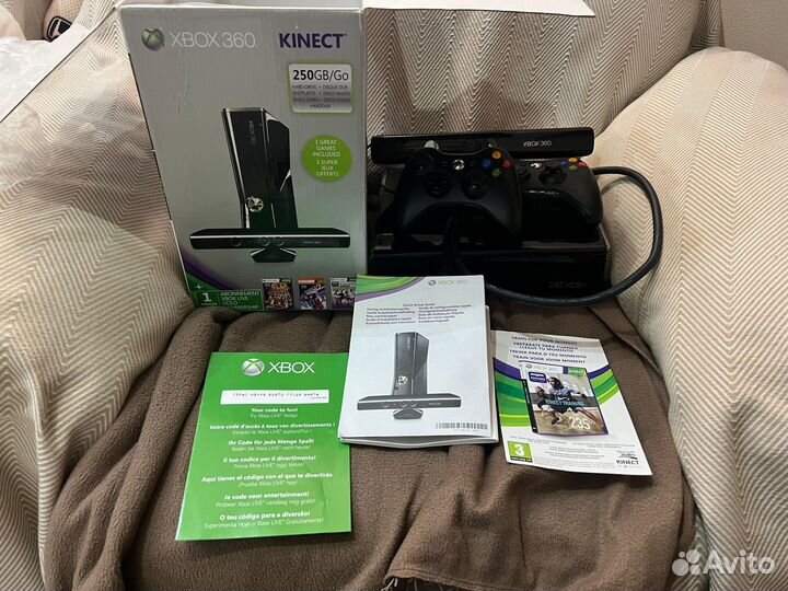 Xbox 360 (LT 3.0) 2 геймпада, kinect