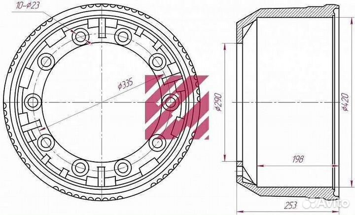 Тормозной барабан бпв 420х180