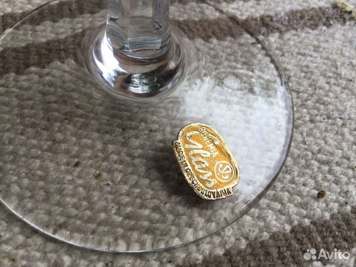 Ваза кобальтовое стекло Богемия ручная роспись