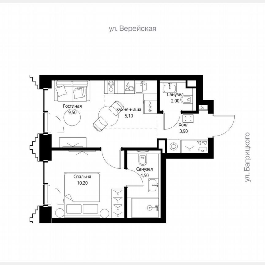 1-к. квартира, 35,2 м², 11/59 эт.
