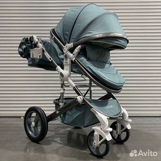 Коляска трансформер luxmom 518 3в1 зелёный