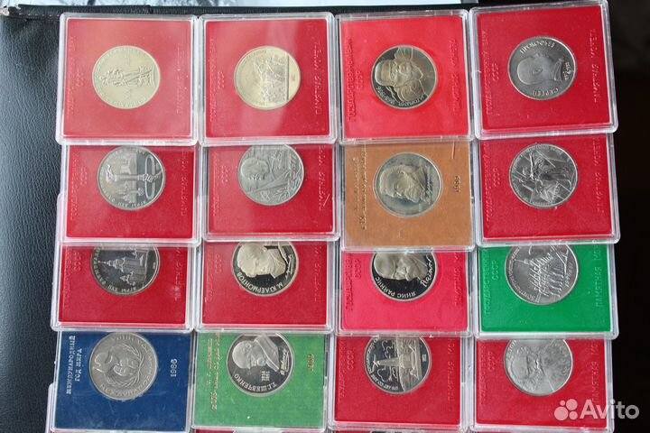 Юбилейка СССР-пруф,ац,UNC в футлярах. оригиналы