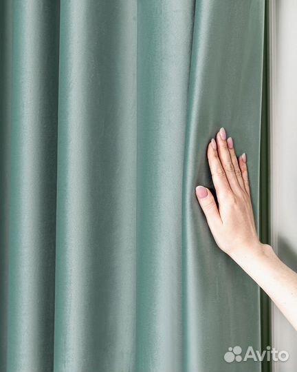 Шторы бархат Беллиссимо аквамарин новые пошив