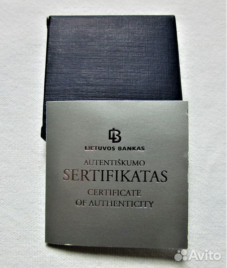 Литва 2010 г. 50 лит. Фауна Вьюн Серебро 925 пр