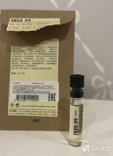 Пробники Le labo, Burberry, Dior