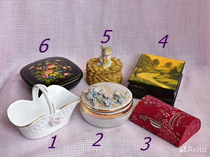 Шкатулки, футляр, вазочка мини