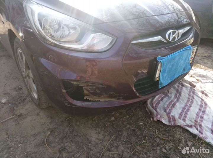 Передний бампер на Solaris