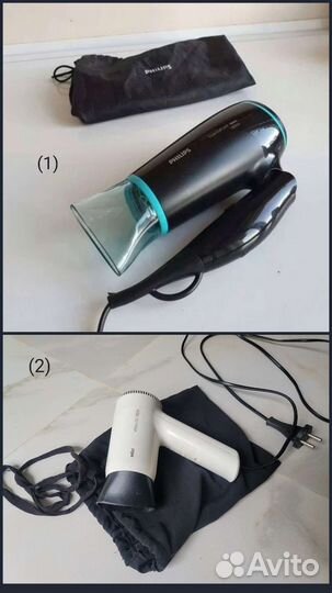 Мощный складной фен Philips бережная сушка и Braun