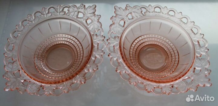 Ажурные вазочки цветное стекло СССР