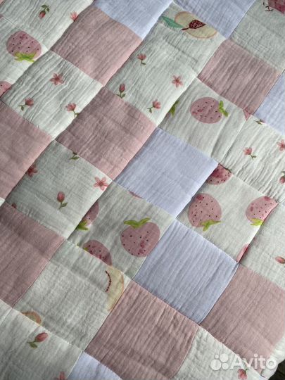 Лоскутный плед одеяло муслиновое