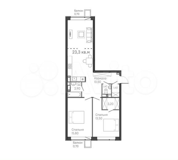 3-к. квартира, 72,6 м², 6/12 эт.