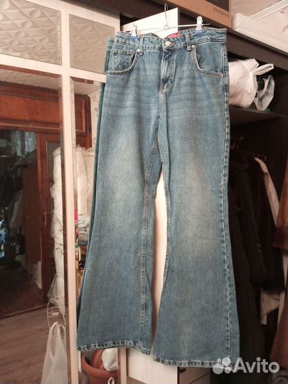 Джинсы клеш женские 48