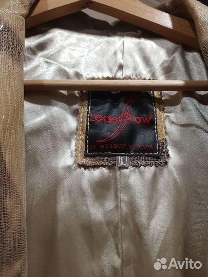 Кожаный плащ женский 42 44