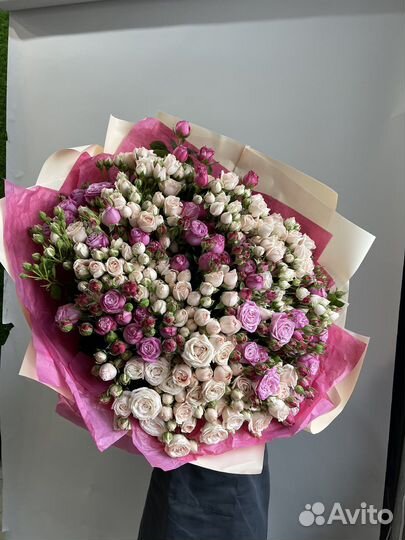 Большие букеты роз