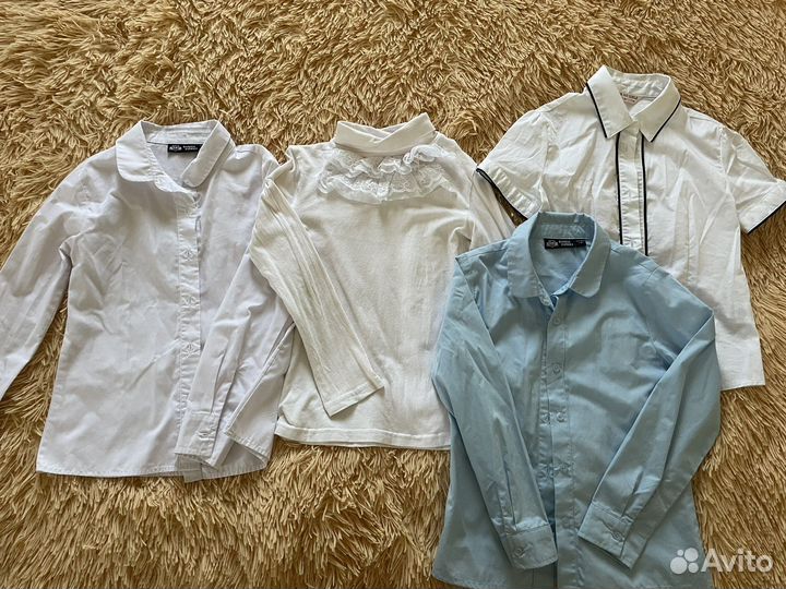 Блузки для девочки школьные пакетом 122-128