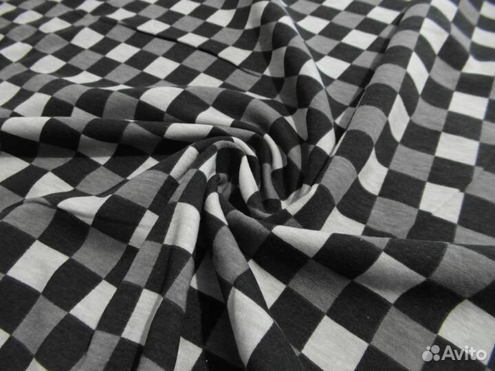Ткань для пошива одежды хлопок с лайкрой Клетка
