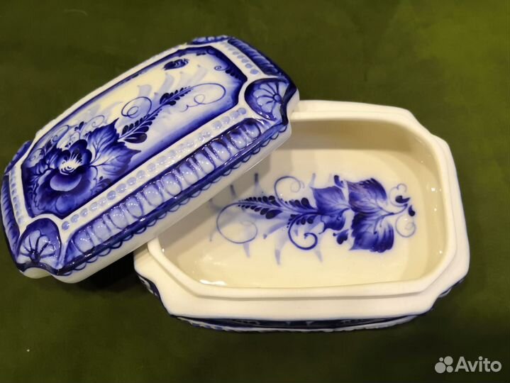 Шкатулка керамическая гжель
