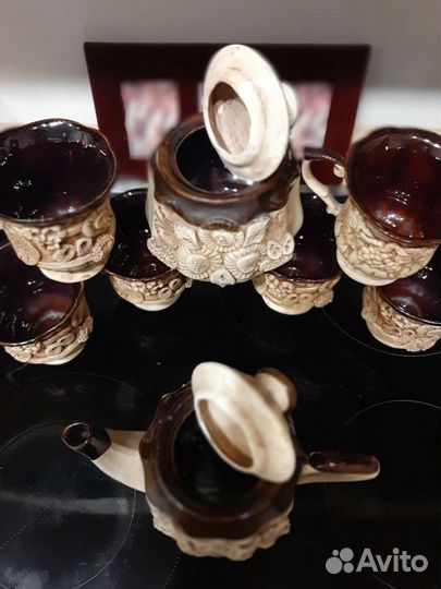 Сервиз чайный глиняный