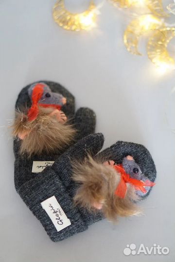 Детские варежки, звероварежки, детские подарки