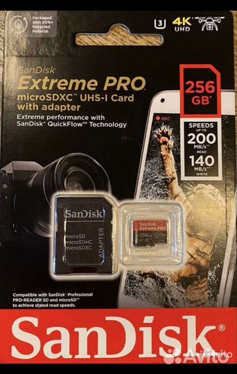 Карта памяти SanDisk Extreme Pro 128 гб
