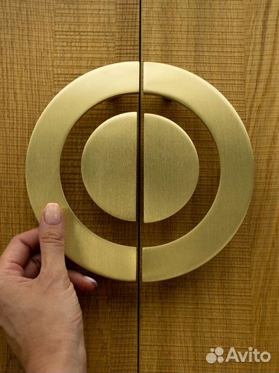 Ручки круги из цельной латуни мебельные, дверные