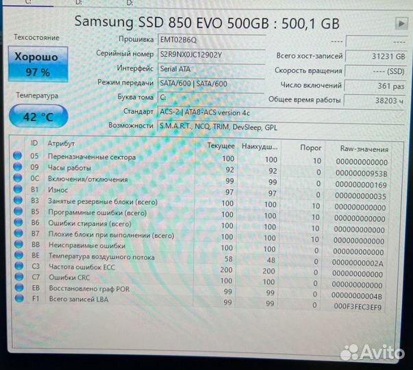 SSD Samsung 850 EVO 500 гб