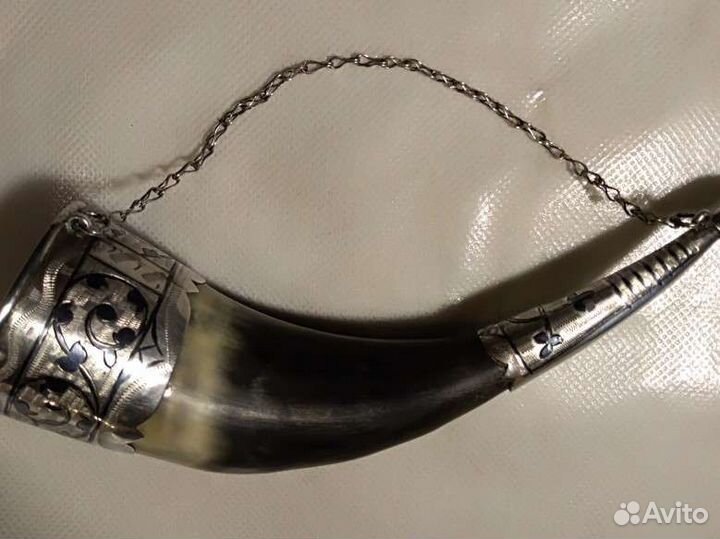 Рог в серебре Кубачи СССР