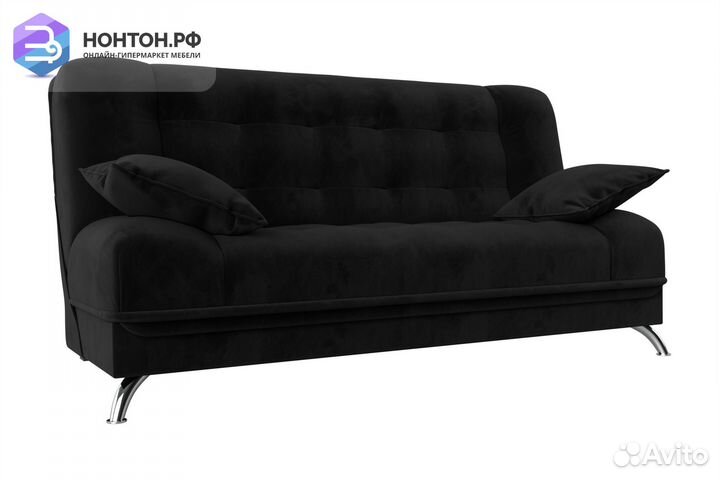 Диван книжка Анна велюр черный