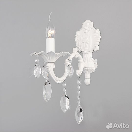Бра настенный металлический с хрусталем классика