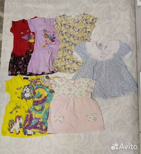 Два пакета вещей на девочку 86-92р