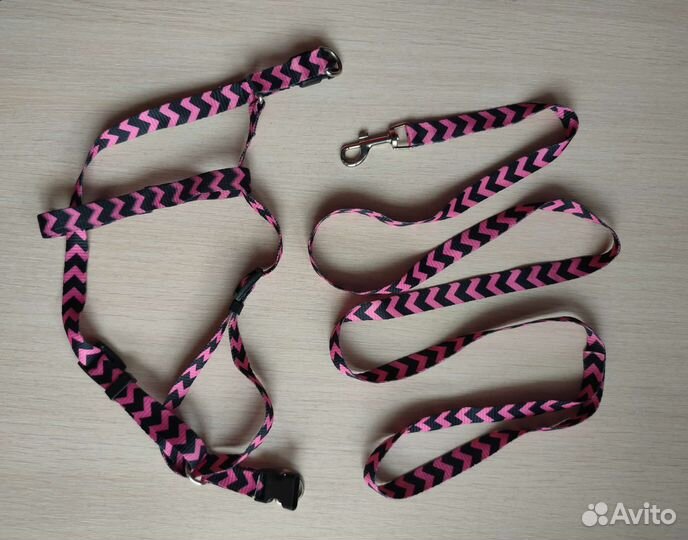 Поводок + шлейка для кошек и собак мелких пород