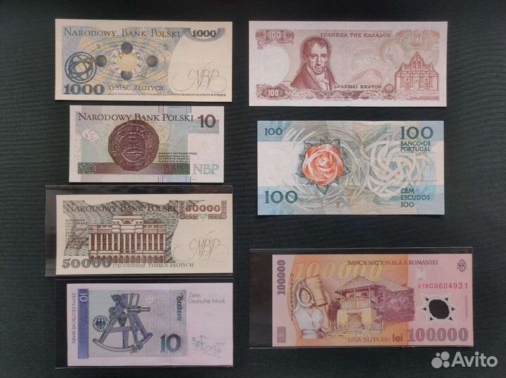 Банкноты Европы разные