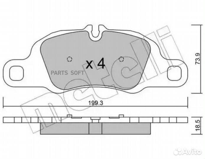 Metelli 2210270 Колодки тормозные porsche 911/caym