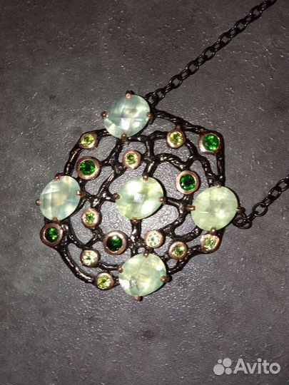 Ожерелье серебро 925, пренит