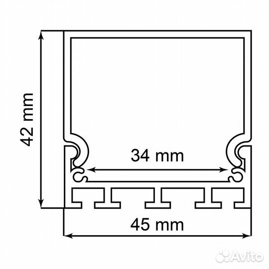 Профиль для светодиодной ленты CAB268 2000*42*45мм