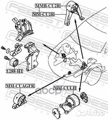 Опора кпп mitsubishi lancer CS MM-CU2R MM-CU2R