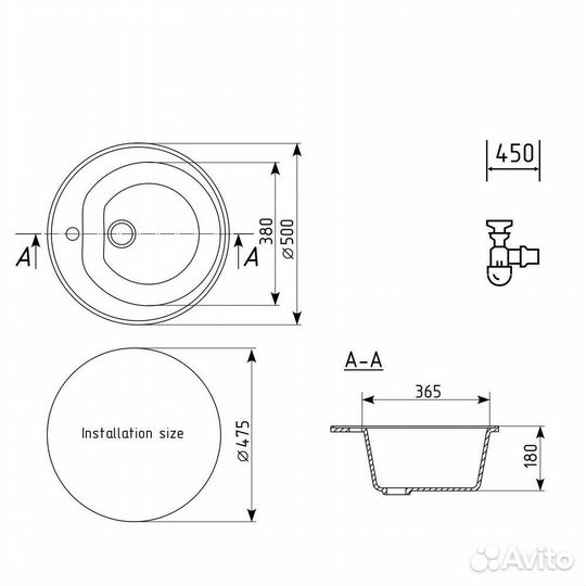 Кухонная мойка Ulgran U-101-309, темно-серый