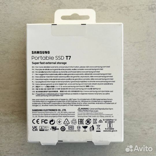 Новый SSD Samsung Portable T7 1 TB