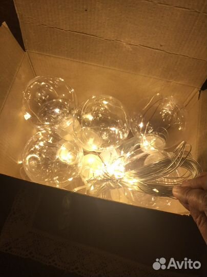 Гирлянда штора водопад шары