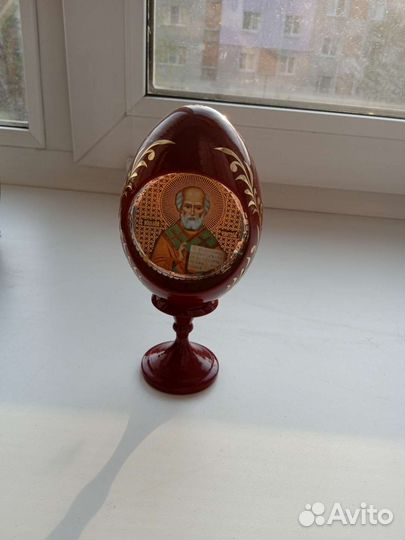 Яйцо деревянное икона