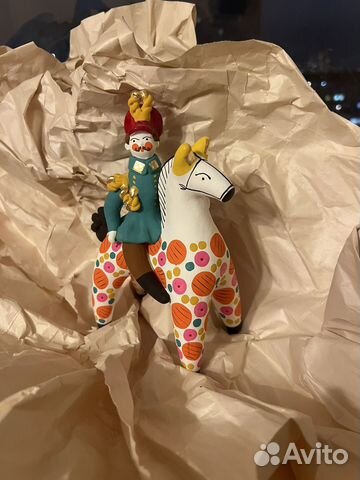 Дымковская игрушка всадник купить в Москве с доставкой | Хобби и отдых ...