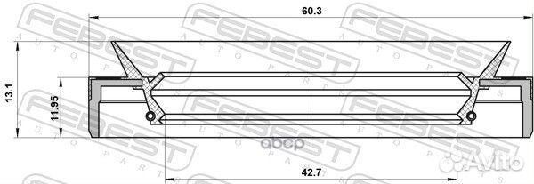 Сальник привода 42.7X60.3X11.95X13.1 ford trans