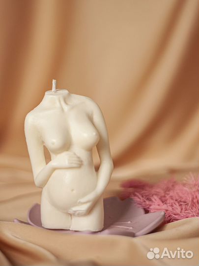 Свеча восковая торс + Подставка