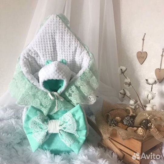 Конверт на выписку(+шапочка)